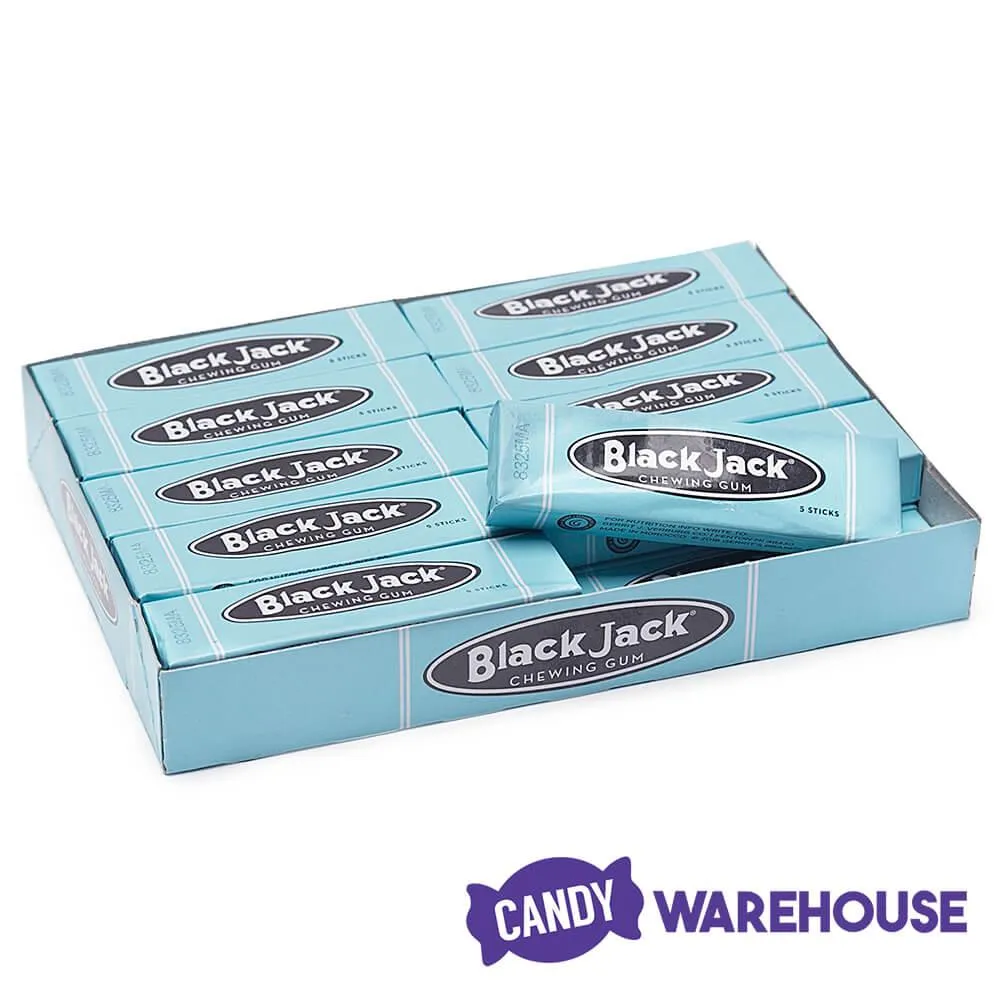 Black Jack Licorice Chewing Gum 5-Stick Packs: 20-Piece Box - Image 3