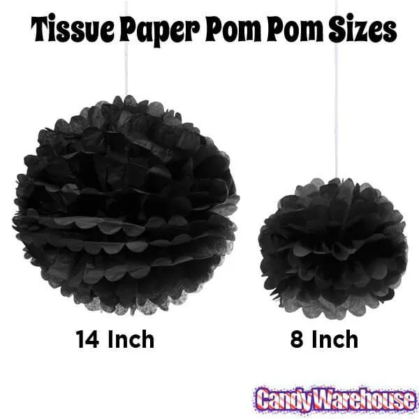 Tissue Paper 8-Inch Pom Pom - Black - Image 2