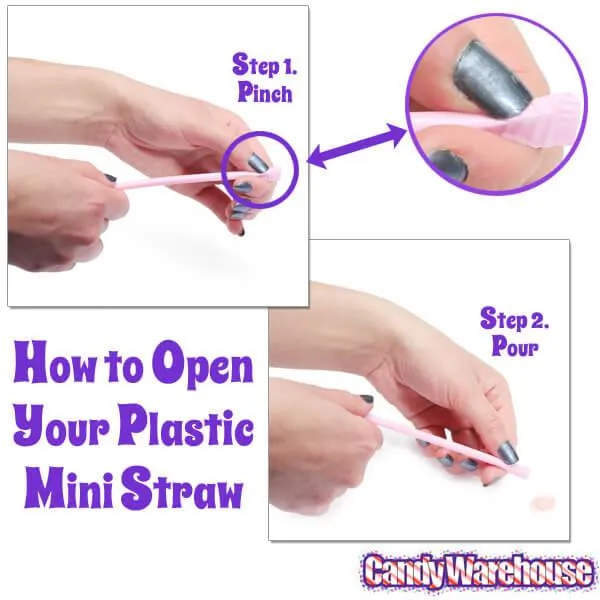 Blue Candy Powder Filled Plastic Mini Straws - Blue Raspberry: 240-Piece Bag - Image 3