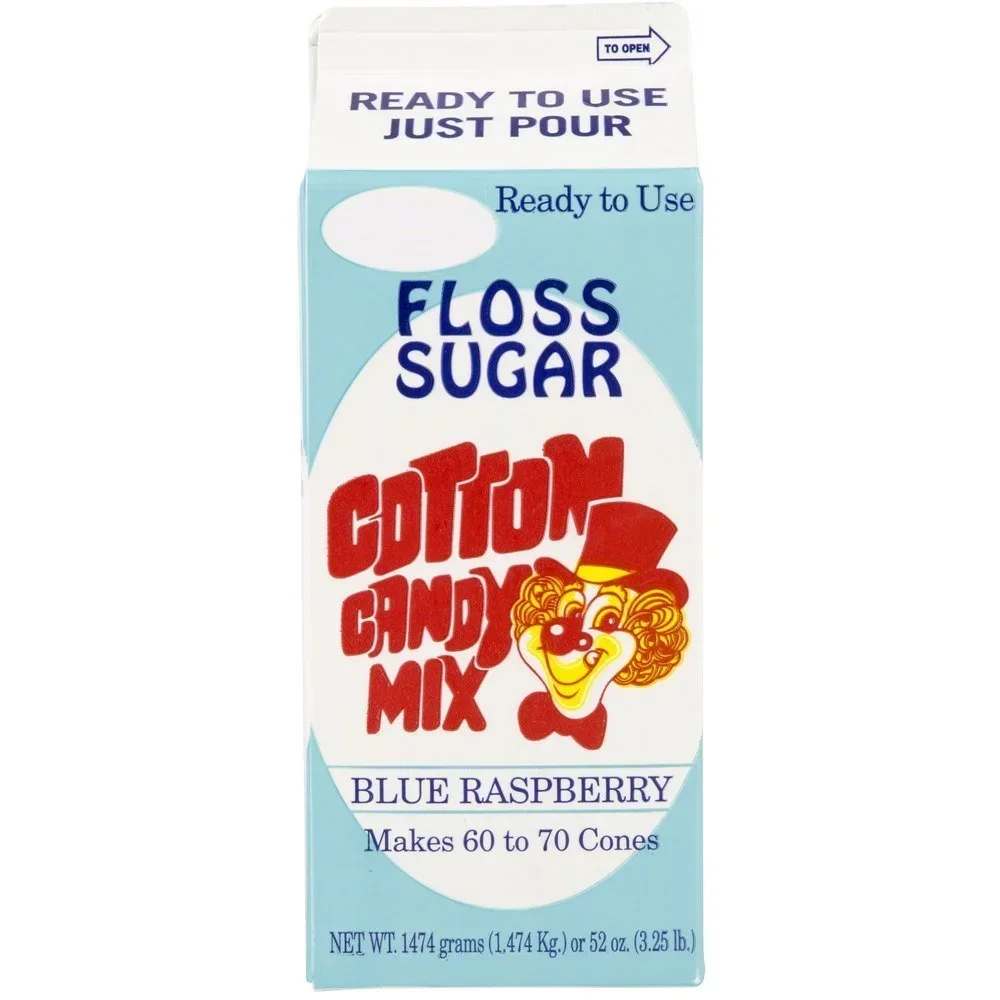 Cotton Candy Floss Sugar - Blue Raspberry: Half Gallon Carton