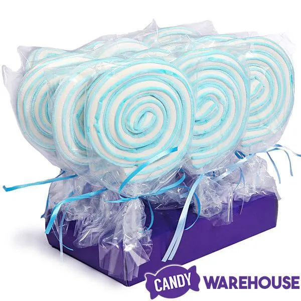 Jumbo Marshmallow Roller Pops - Blue: 18-Piece Box - Image 3