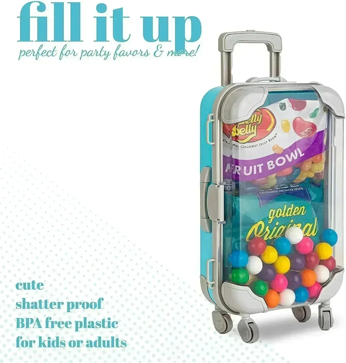 Blue Plastic Suitcase Candy Box 3 Pack 7.5"x5"x2.5" - Image 6