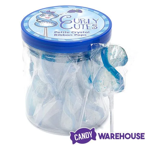 CurlyCutes Petite Crystal Ribbon Pops - Blue Raspberry: 20-Piece Jar - Image 4