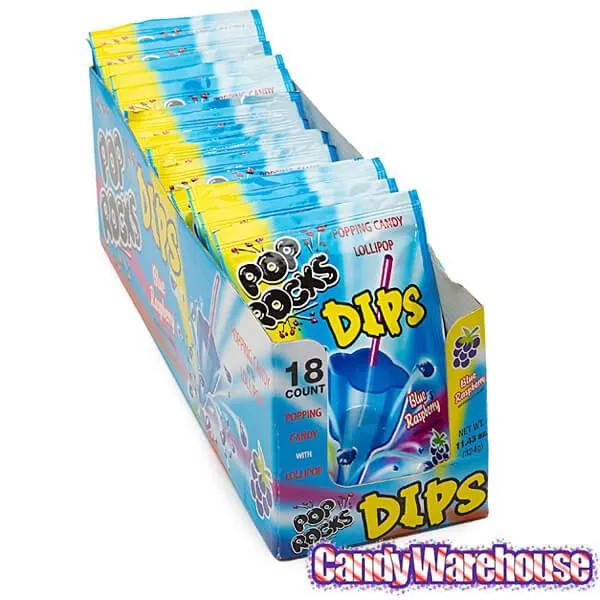Pop Rocks Dips Candy Packs - Blue Raspberry: 18-Piece Box - Image 4