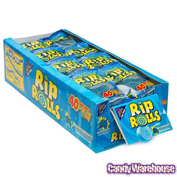 Sour Rip Rolls - Blue Raspberry: 24-Piece Display - Image 2