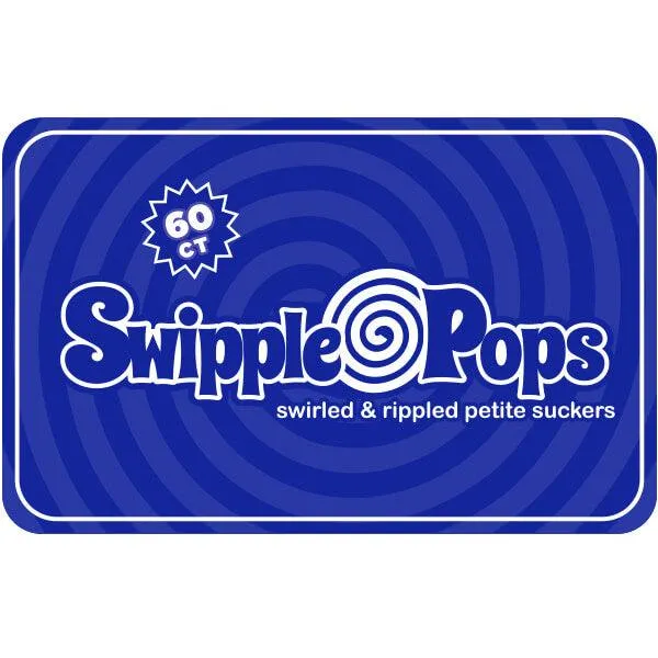 Swipple Pops Petite Swirl Ripple Lollipops - Blue Raspberry: 60-Piece Tub - Image 3