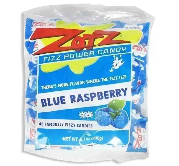 Blue Raspberry Zotz Sour Fizz Candy: 6LB Case - Image 3