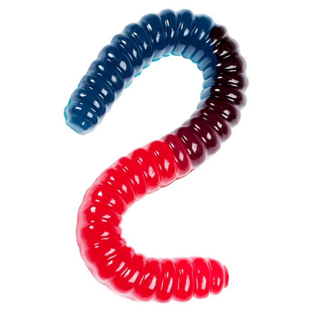 Blue & Red 2LB Giant Gummy Worm: 10-Piece Case - Image 2