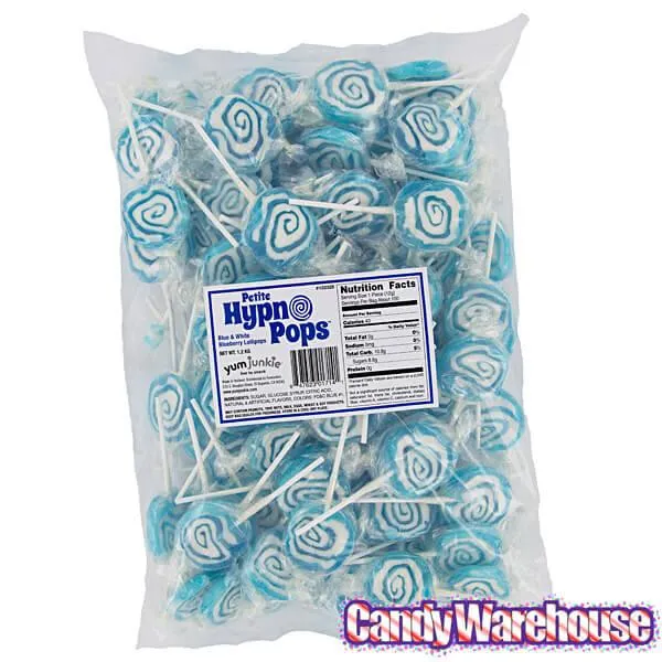 Hypno Pops Petite Swirled Lollipops - Blueberry: 100-Piece Bag - Image 2