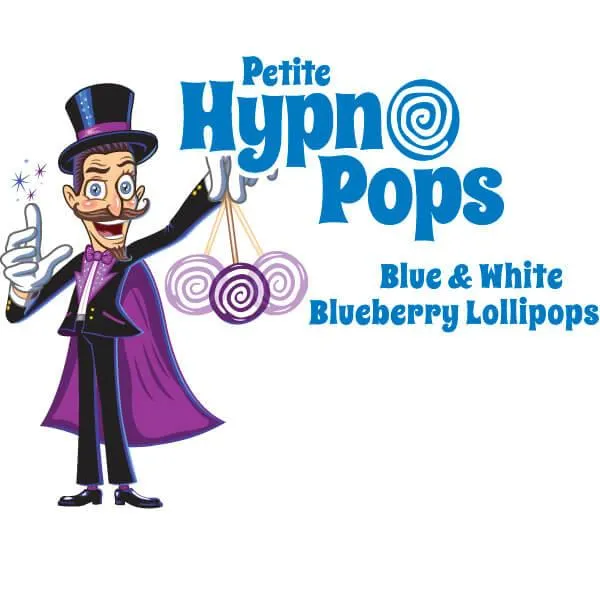 Hypno Pops Petite Swirled Lollipops - Blueberry: 100-Piece Bag - Image 3