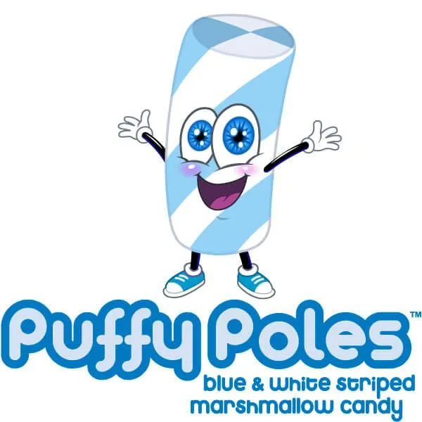 Puffy Poles Jumbo Marshmallow Twists - Blueberry: 1KG Bag - Image 2