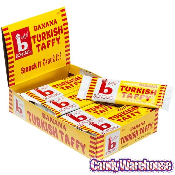 Bonomo Turkish Taffy Candy Bars - Banana: 24-Piece Box - Image 2