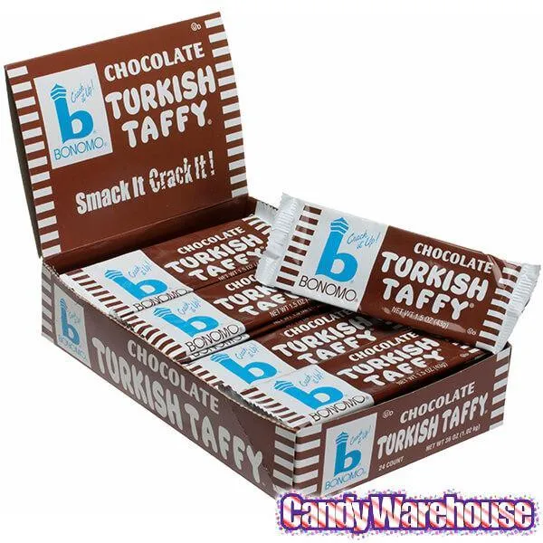 Bonomo Turkish Taffy Candy Bars - Chocolate: 24-Piece Box - Image 2
