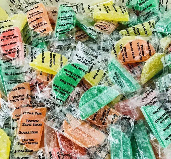 Boston Sugar Free Assorted Fruit Slices - Wrapped: 10LB Case - Image 2