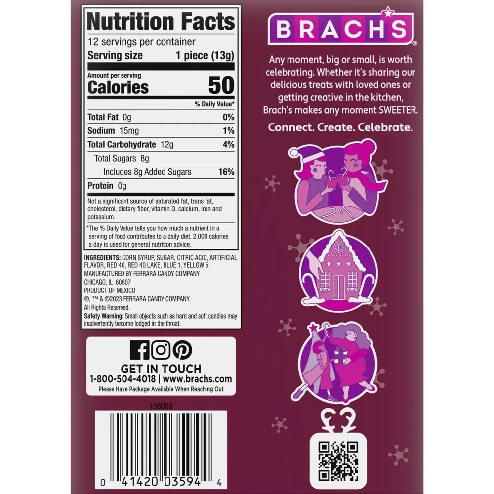 Brach's Rainbow Cherry Candy Canes: 12-Piece Box - Image 3
