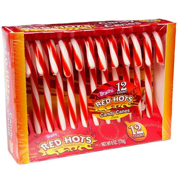 Red Hots Candy Canes: 12-Piece Box
