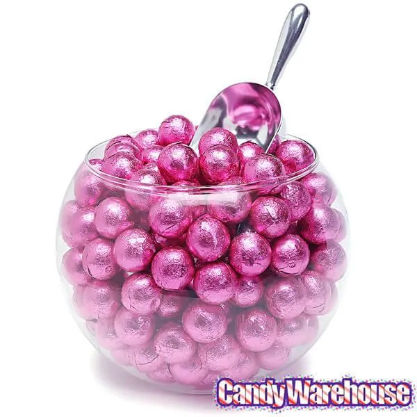 Palmer Foiled Caramel Filled Chocolate Candy Balls - Hot Pink: 5LB Bag - Image 2