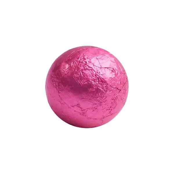 Foiled Milk Chocolate Balls - Hot Pink: 2LB Bag - Image 2