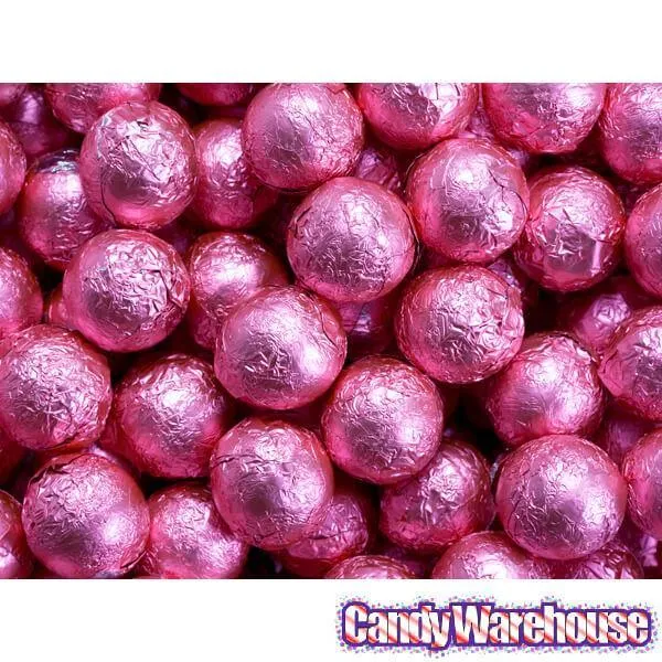 Foiled Milk Chocolate Balls - Hot Pink: 2LB Bag - Image 3