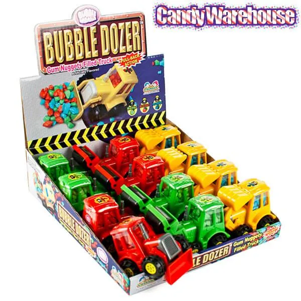 Bubble Dozer Bubblegum Nugget Filled Construction Trucks: 12-Piece Box - Image 2