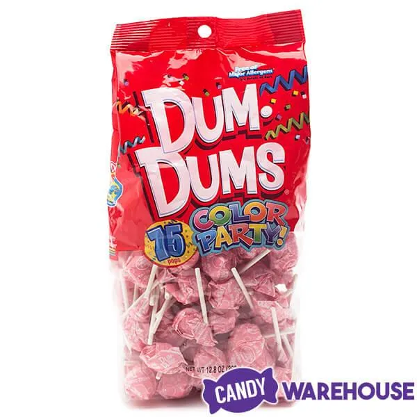 Dum Dums Light Pink Party Pops - Bubble Gum: 75-Piece Bag - Image 3