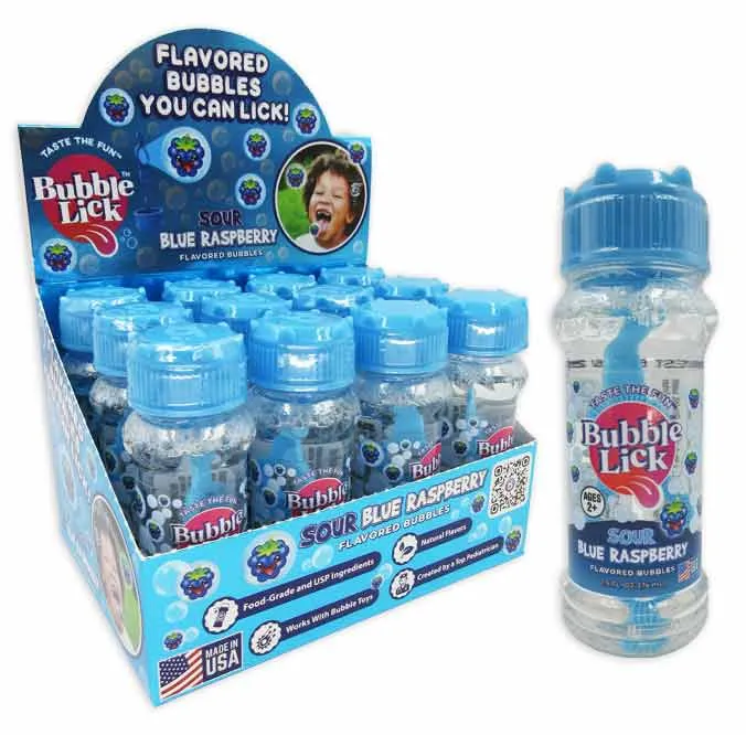 Bubble Lick Flavored Bubbles - Blue Raspberry: 24-Piece Case