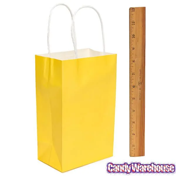 Candy Bags with Handles - Yellow: 12-Piece Pack - Image 3