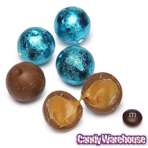 Palmer Foiled Caramel Filled Chocolate Candy Balls - Caribbean Blue: 5LB Bag - Image 3