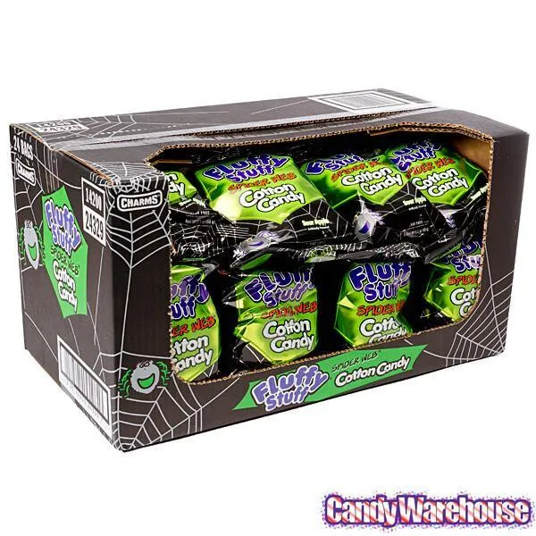 Charms Fluffy Stuff Spider Web Cotton Candy Packs: 24-Piece Case - Image 2