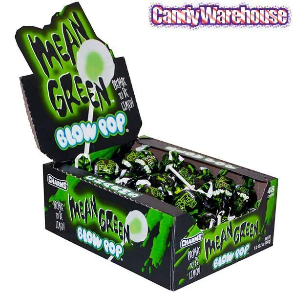 Charms Blow Pops - Mean Green Lime: 48-Piece Box - Image 2
