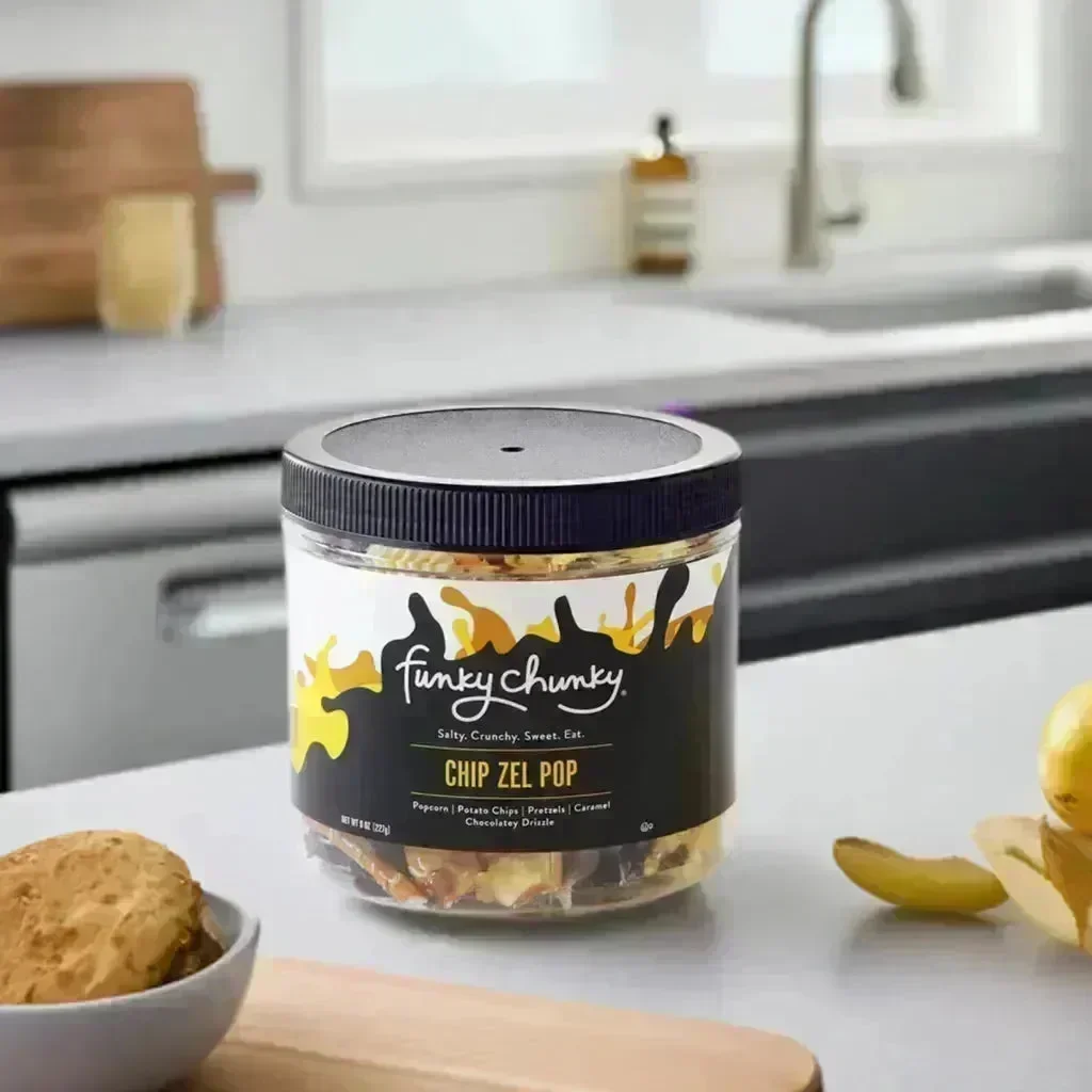 Funky Chunky Chip Zel Popcorn: 8-Ounce Mini Canister - Image 4