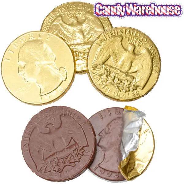 Palmer Foiled Chocolate Quarters Candy Coins: 4LB Bag - Image 2