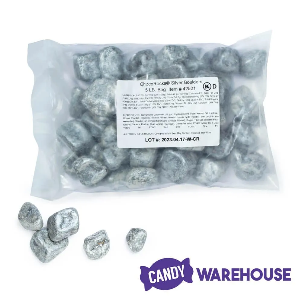Chocolate Rocks Silver Boulders Candy: 5LB Bag - Image 2