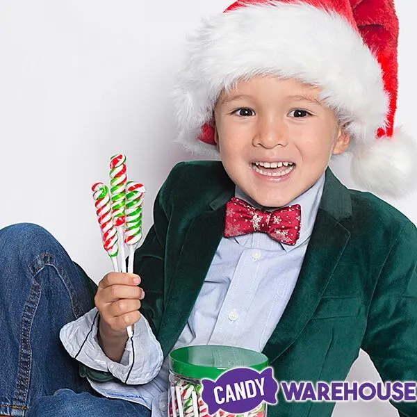 Tesla's Tiny Twist Pops - Christmas Peppermint: 48-Piece Jar - Image 2