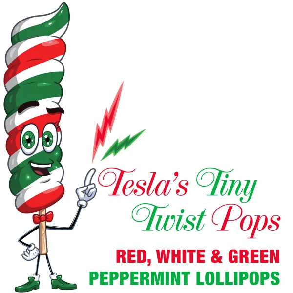 Tesla's Tiny Twist Pops - Christmas Peppermint: 48-Piece Jar - Image 3