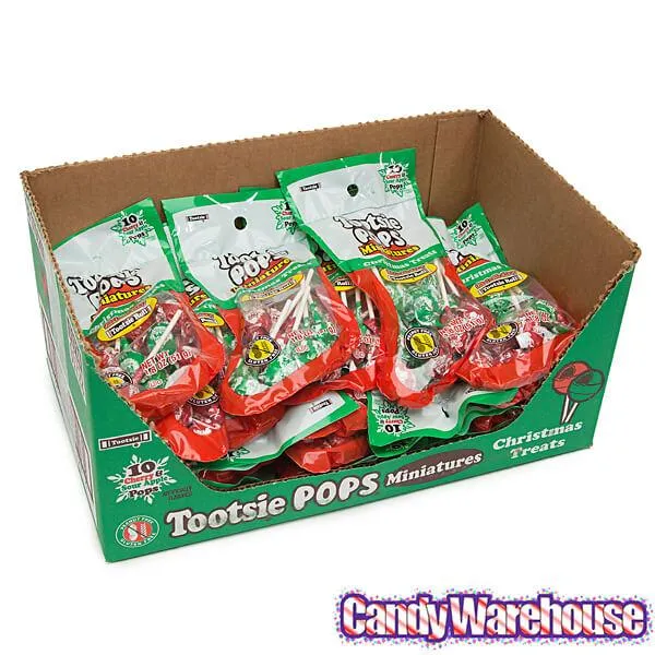Red & Green Mini Tootsie Pops in Christmas Stockings: 24-Piece Case - Image 2