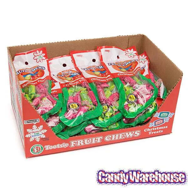 Red & Green Tootsie Roll Fruit Chews in Christmas Stockings: 24-Piece Case - Image 2