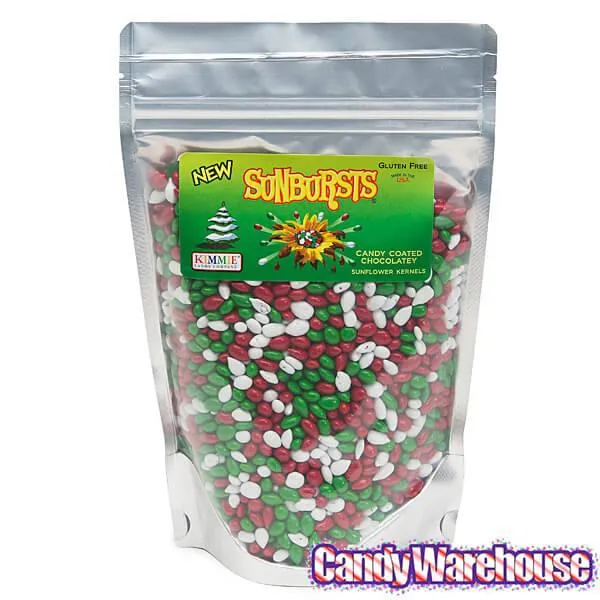 Sunbursts Chocolate Sunflower Seeds - Christmas Colors Assortment: 1LB Bag - Image 3