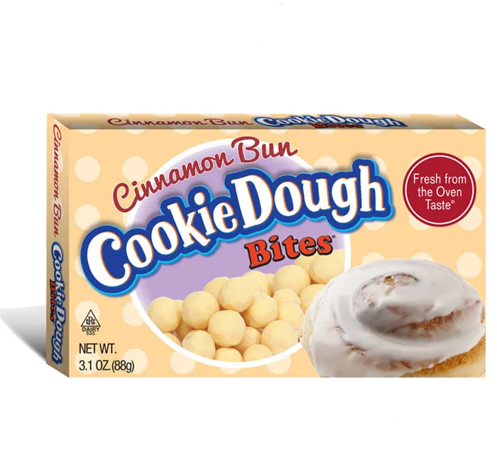 Cinnamon Bun Cookie Dough Bites Candy Theater Size Packs: 12-Piece Box