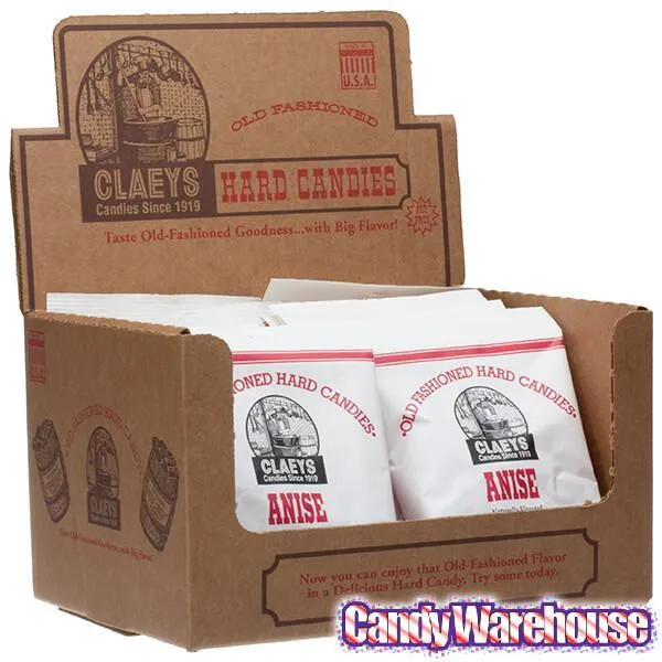 Claeys Hard Candy Drops Bags - Anise: 12-Piece Box - Image 2