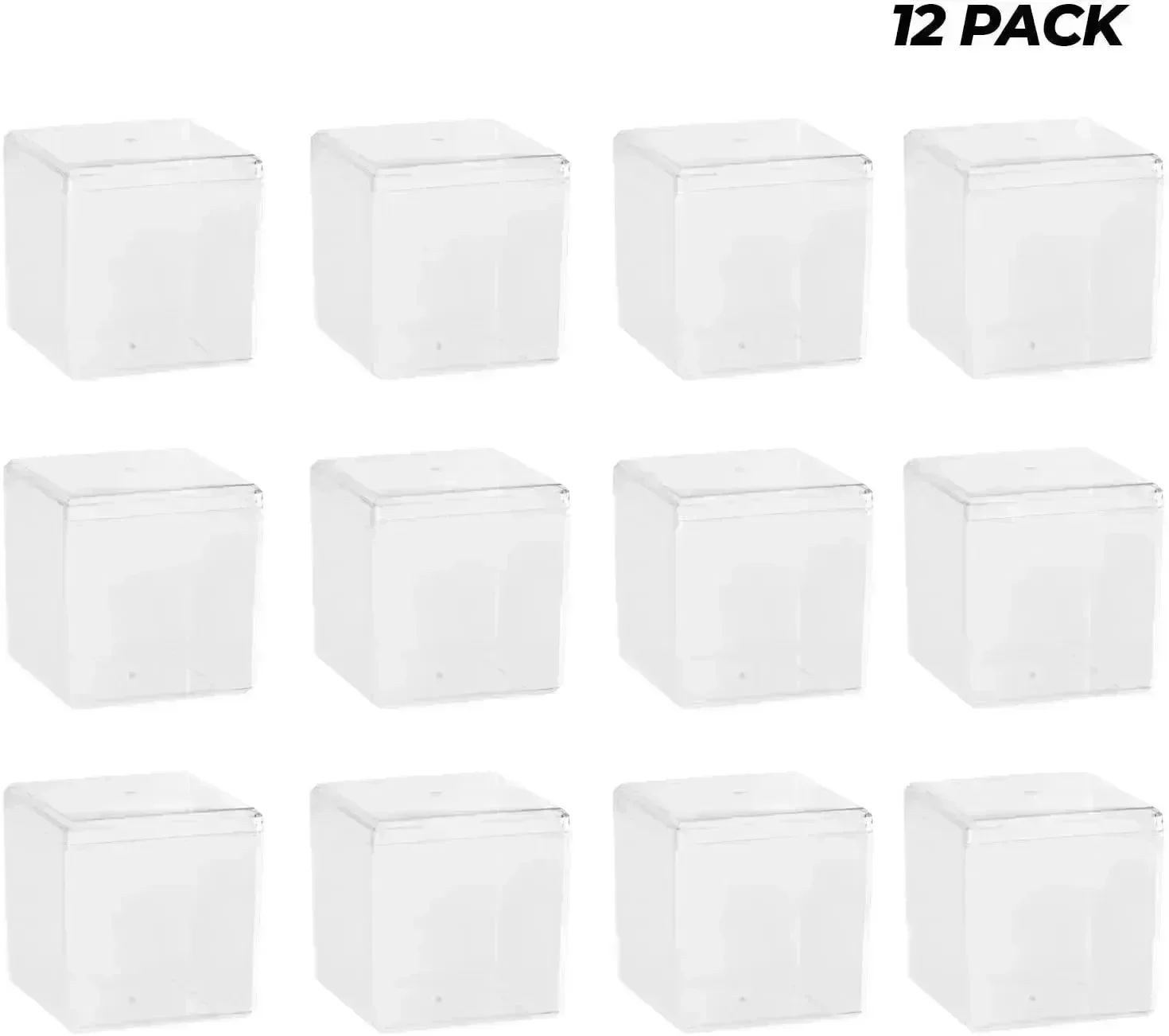 Clear Acrylic Boxes 3"X3"X3" 12 Pack - Image 2
