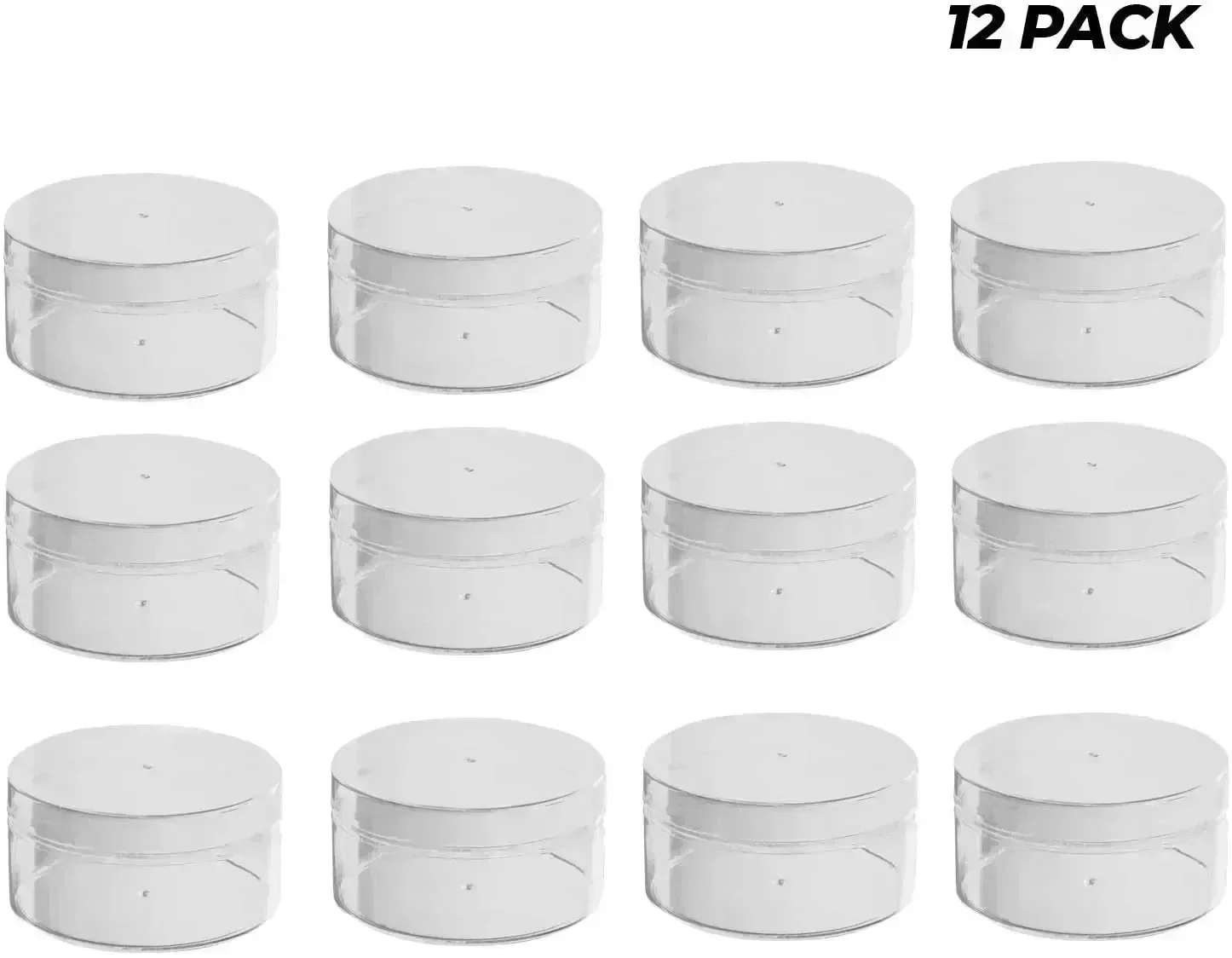 Clear Acrylic Boxes Round 4"X2" 12 Pack - Image 2