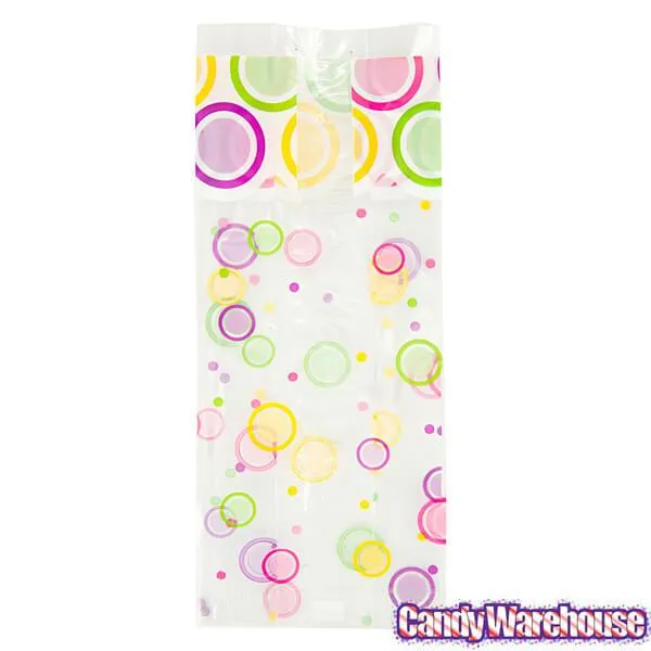 Clear Cello Candy Bags with Bright Modern Dots: 100-Piece Box - Image 2