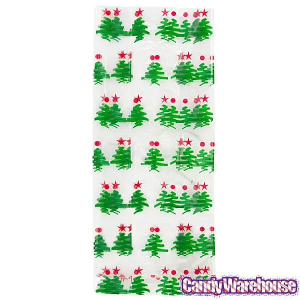 Clear Cello Candy Bags with Christmas Trees: 100-Piece Box - Image 2