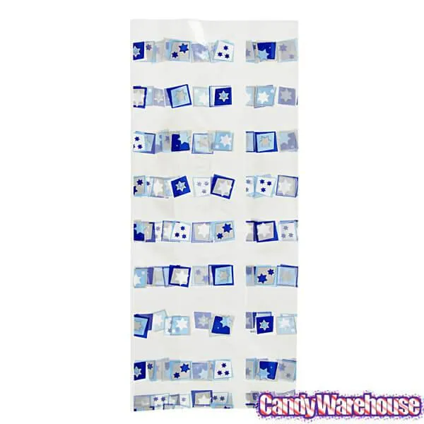 Clear Cello Candy Bags with Hanukkah Colors: 100-Piece Box - Image 2