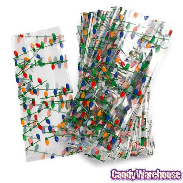 Clear Cello Candy Bags with Holiday Lights: 100-Piece Box - Image 3