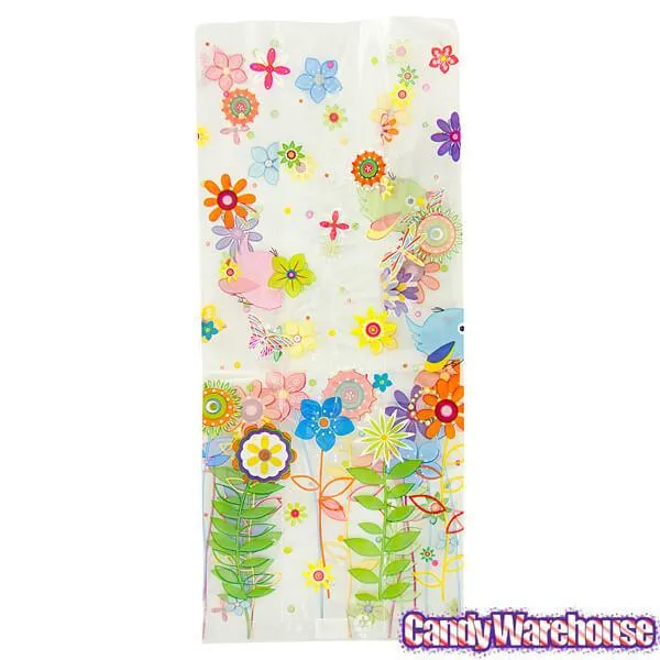 Clear Cello Candy Bags with Spring Flowers: 100-Piece Box - Image 2