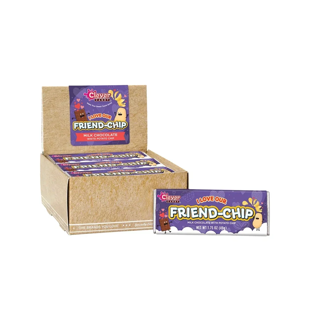 Clever Candy I Love Our Friend-Chip Milk Chocolate with Potato Chips: 21-Piece Case