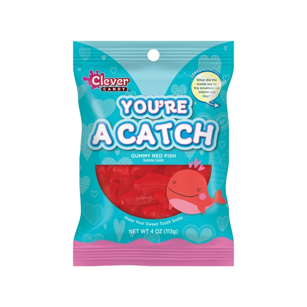 Clever Candy You’re a Catch Gummy Red Fish: 12-Piece Case