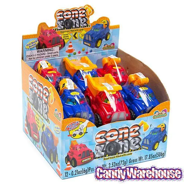 Cone Zone Construction Truck Candy Dispensers: 12-Piece Display - Image 4